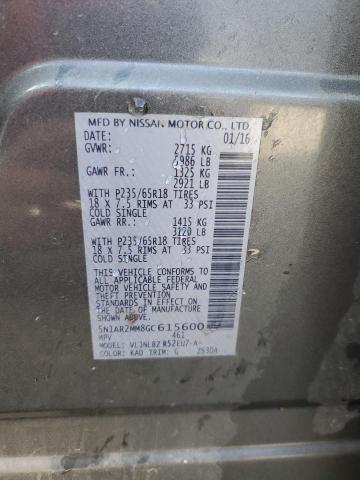 2016 NISSAN PATHFINDER - 5N1AR2MM8GC615600