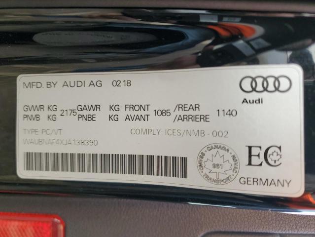 2018 AUDI A4 PROGRES WAUBNAF4XJA138390