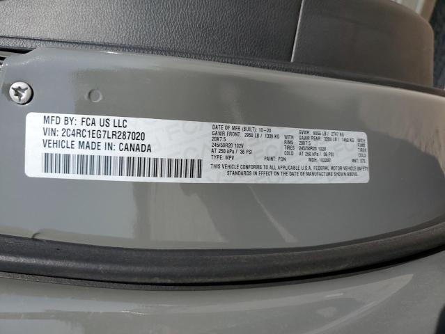 2020 CHRYSLER PACIFICA T - 2C4RC1EG7LR287020