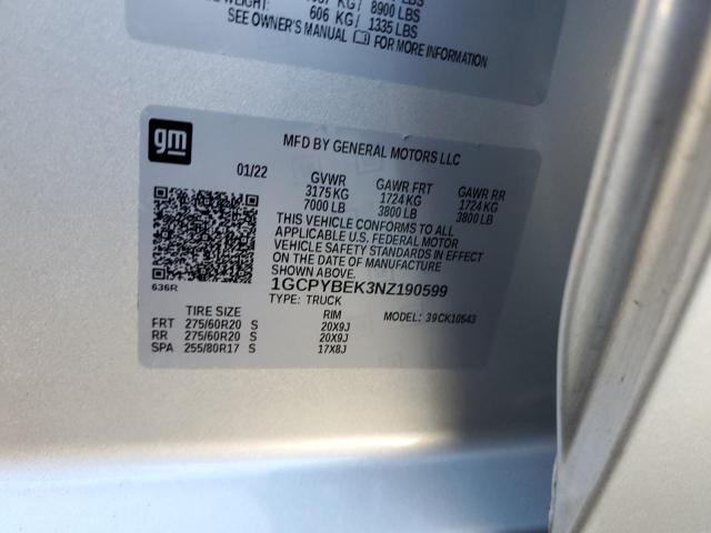2022 CHEVROLET SILVERADO - 1GCPYBEK3NZ190599
