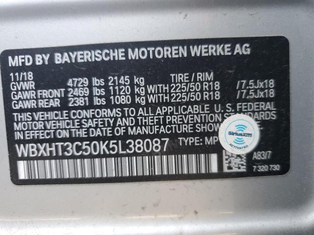 VIN WBXHT3C50K5L38087 2019 BMW X1 no.13