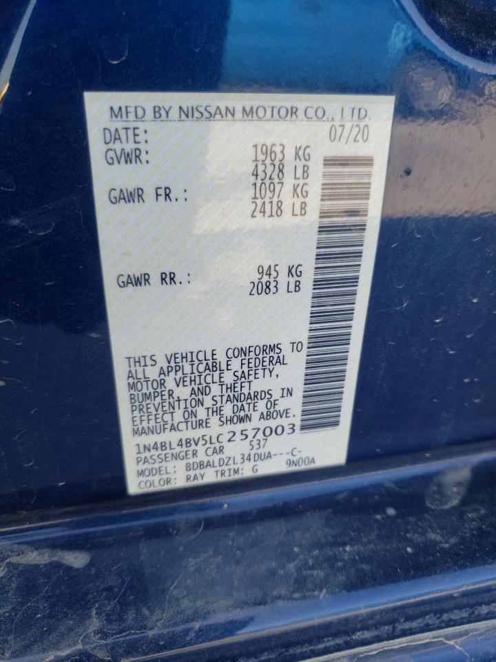 Lot #2955427555 2020 NISSAN ALTIMA S