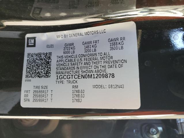 2021 CHEVROLET COLORADO L - 1GCGTCEN0M1209878
