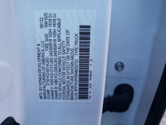 2022 HONDA RIDGELINE - 5FPYK3F59NB032723