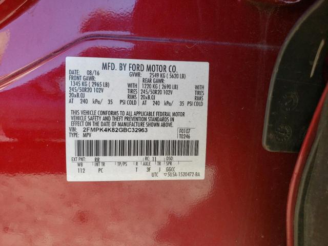 2016 FORD EDGE TITAN - 2FMPK4K82GBC32963