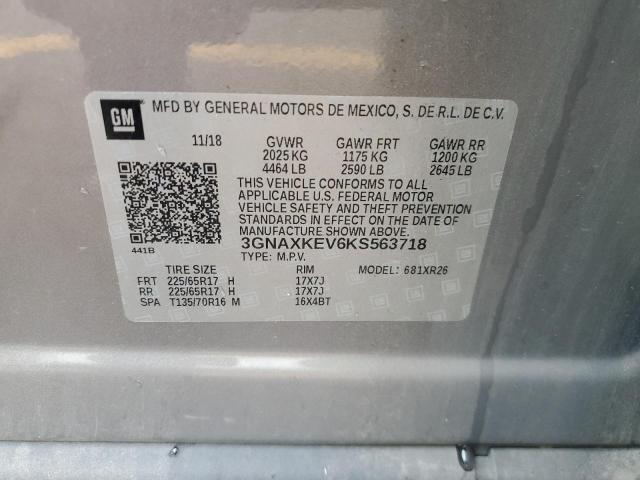 2019 CHEVROLET EQUINOX LT - 3GNAXKEV6KS563718