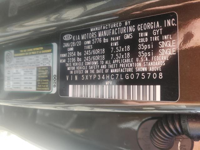 VIN 5XYP34HC7LG075708 2020 KIA TELLURIDE no.13