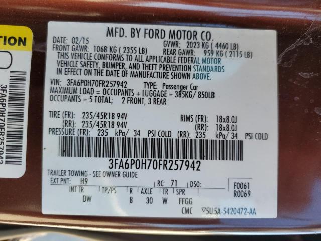 VIN 3FA6P0H70FR257942 2015 Ford Fusion, SE no.13