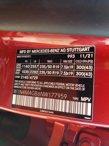 VIN W1N4M4GB6NW177959 2022 Mercedes-Benz GLB-Class,... no.13