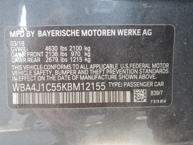 2019 BMW 430I GRAN - WBA4J1C55KBM12155