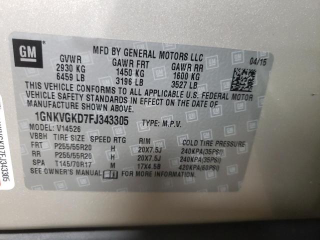 2015 CHEVROLET TRAVERSE L - 1GNKVGKD7FJ343305