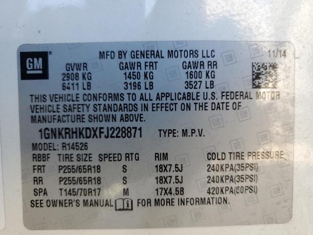 2015 CHEVROLET TRAVERSE L - 1GNKRHKDXFJ228871