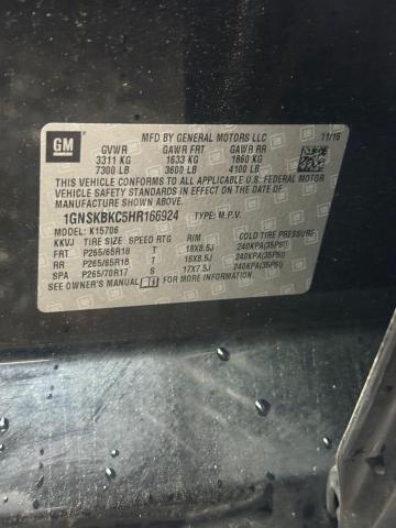 1GNSKBKC5HR166924 2017 CHEVROLET TAHOE