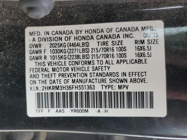 VIN 2HKRM3H36FH551363 2015 Honda CR-V, LX no.13