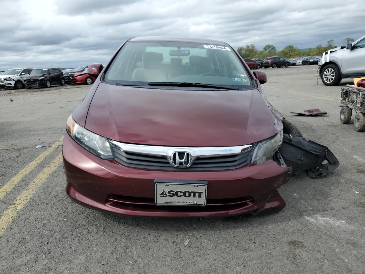 Lot #3033236833 2012 HONDA CIVIC LX