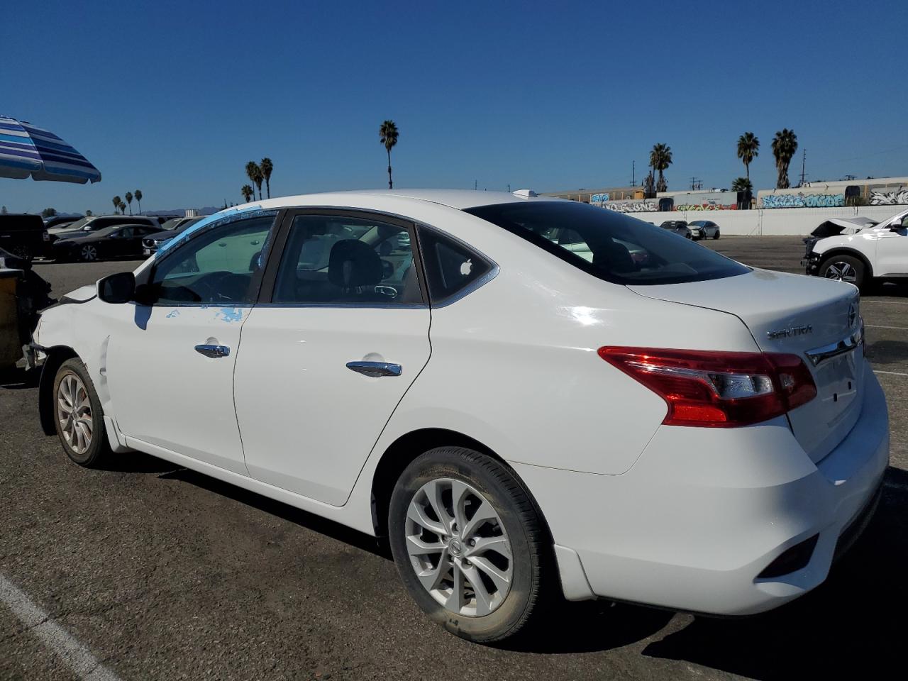 NISSAN SENTRA S 2019 white  gas 3N1AB7AP8KL608280 photo #3