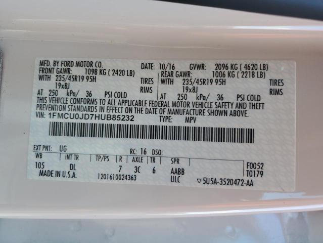 2017 FORD ESCAPE TIT - 1FMCU0JD7HUB85232