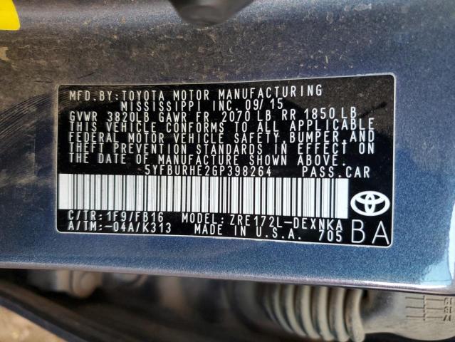 2016 TOYOTA COROLLA L - 5YFBURHE2GP398264