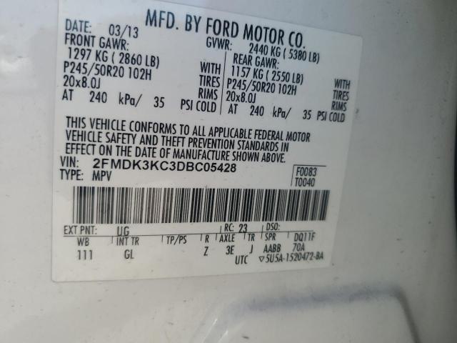 VIN 2FMDK3KC3DBC05428 2013 Ford Edge, Limited no.12