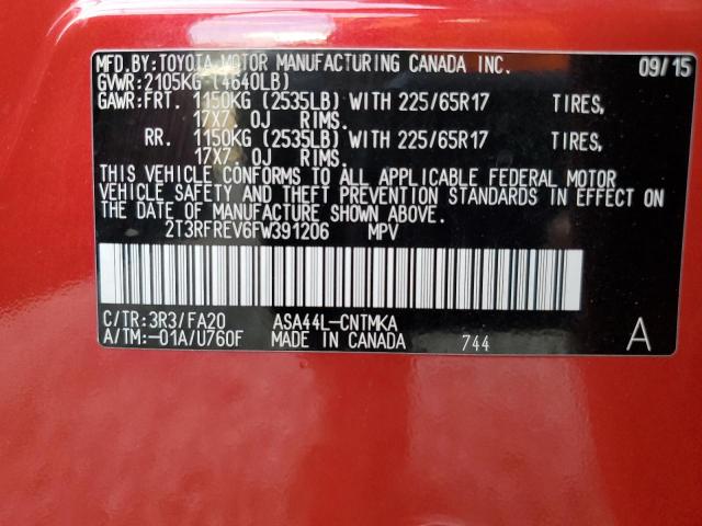 2015 TOYOTA RAV4 XLE - 2T3RFREV6FW391206