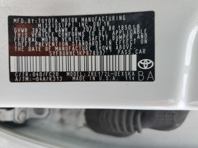 VIN 5YFBURHE1KP878997 2019 TOYOTA COROLLA no.12