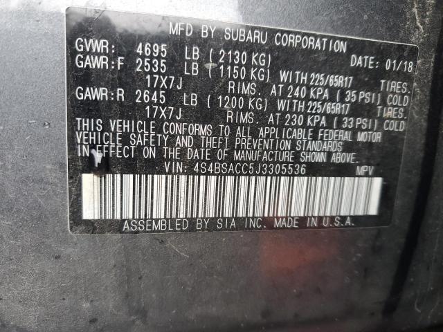 2018 SUBARU OUTBACK 2. - 4S4BSACC5J3305536