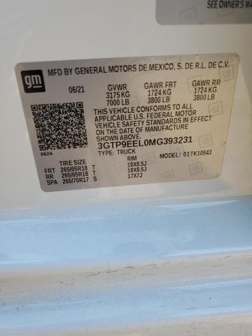 2021 GMC SIERRA K15 - 3GTP9EEL0MG393231