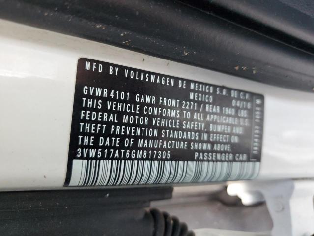 2016 VOLKSWAGEN BEETLE S/S - 3VW517AT6GM817305