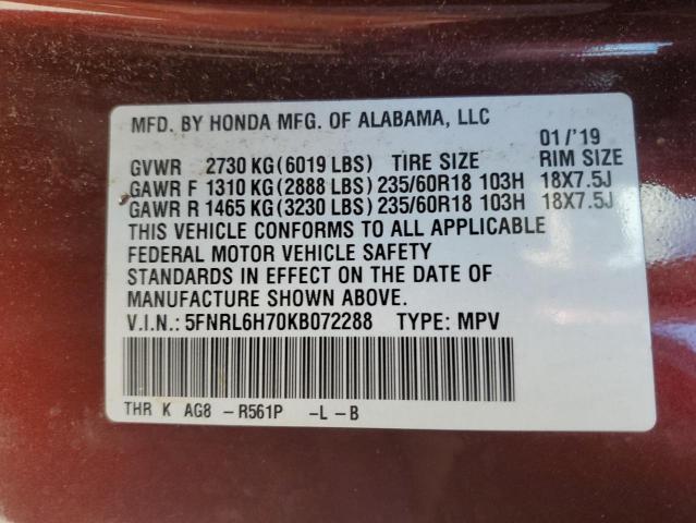 2019 HONDA ODYSSEY EX - 5FNRL6H70KB072288