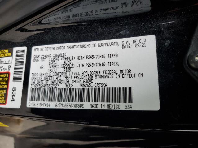 VIN 3TYRX5GN4MT032927 2021 Toyota Tacoma, Access Cab no.12