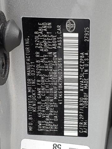 2021 TOYOTA CAMRY XSE - 4T1K61BK7MU033616