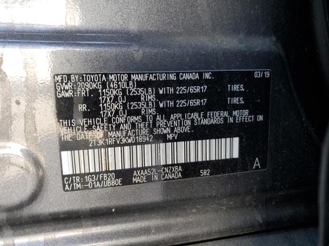 2019 TOYOTA RAV4 LE - 2T3K1RFV3KW018942