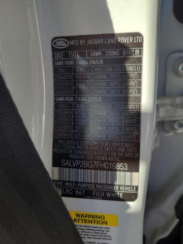 2015 LAND ROVER RANGE ROVE - SALVP2BG7FH016853