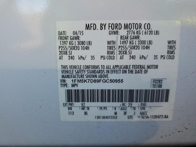 2015 FORD EXPLORER X - 1FM5K7D89FGC50955