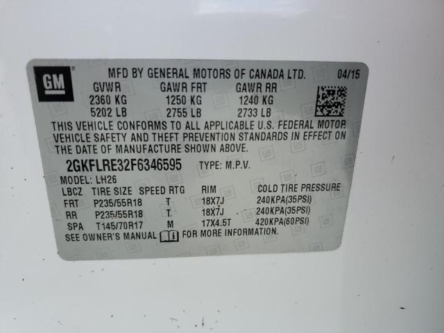 VIN 2GKFLRE32F6346595 2015 GMC Terrain, Sle no.14