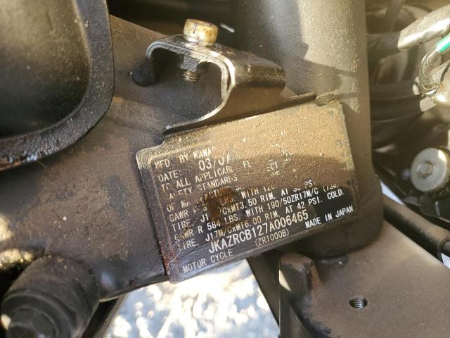 2007 KAWASAKI ZR1000 B - JKAZRCB127A006465