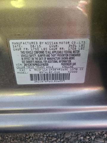 2016 NISSAN VERSA S - 3N1CN7AP6GL816259