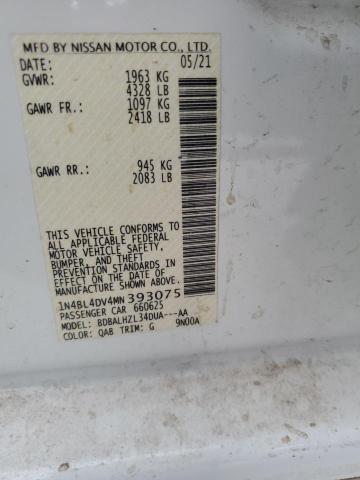 2021 NISSAN ALTIMA SV - 1N4BL4DV4MN393075