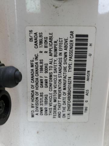 2016 HONDA CIVIC LX - 2HGFC4B08GH316274