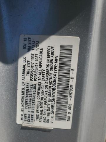 VIN 5FNRL5H61DB063684 2013 Honda Odyssey, Exl no.13