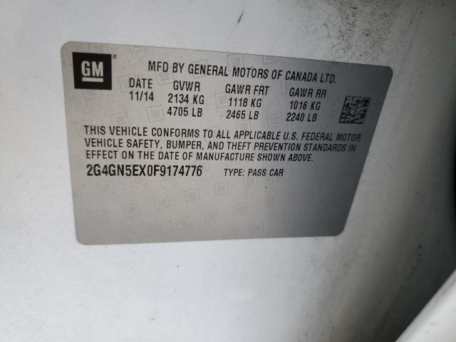 2015 BUICK REGAL PREM 2G4GN5EX0F9174776
