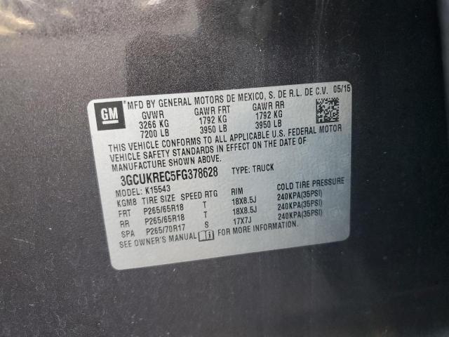 2015 CHEVROLET SILVERADO - 3GCUKREC5FG378628