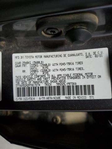 VIN 3TYAX5GN2MT017274 2021 Toyota Tacoma, Double Cab no.12