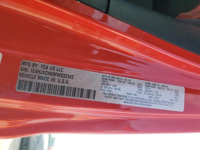 2021 JEEP WRANGLER U - 1C4HJXDN0MW832343
