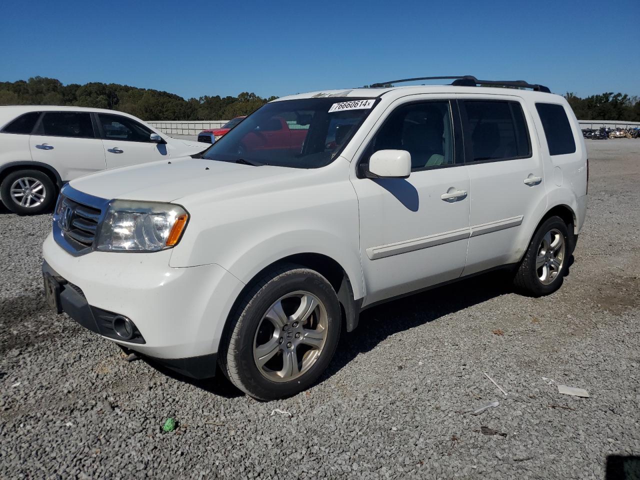 HONDA PILOT EXL 2013 white  gas 5FNYF4H6XDB047500 photo #1