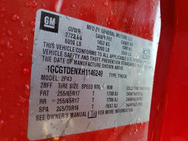 2017 CHEVROLET COLORADO Z - 1GCGTDENXH1146249