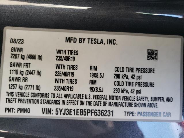 2023 TESLA MODEL 3 - 5YJ3E1EB5PF636231