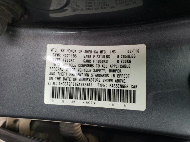 2016 HONDA ACCORD EXL - 1HGCR2F81GA232561