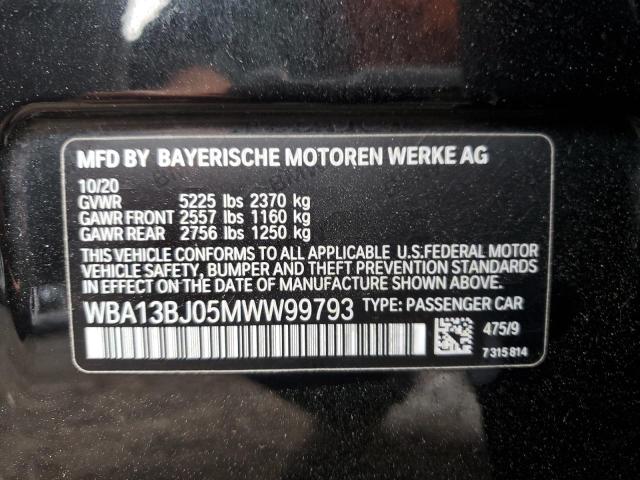 VIN WBA13BJ05MWW99793 2021 BMW 5 Series, 530 XI no.12