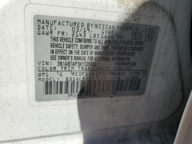 2019 NISSAN SENTRA S - 3N1AB7AP3KY326888